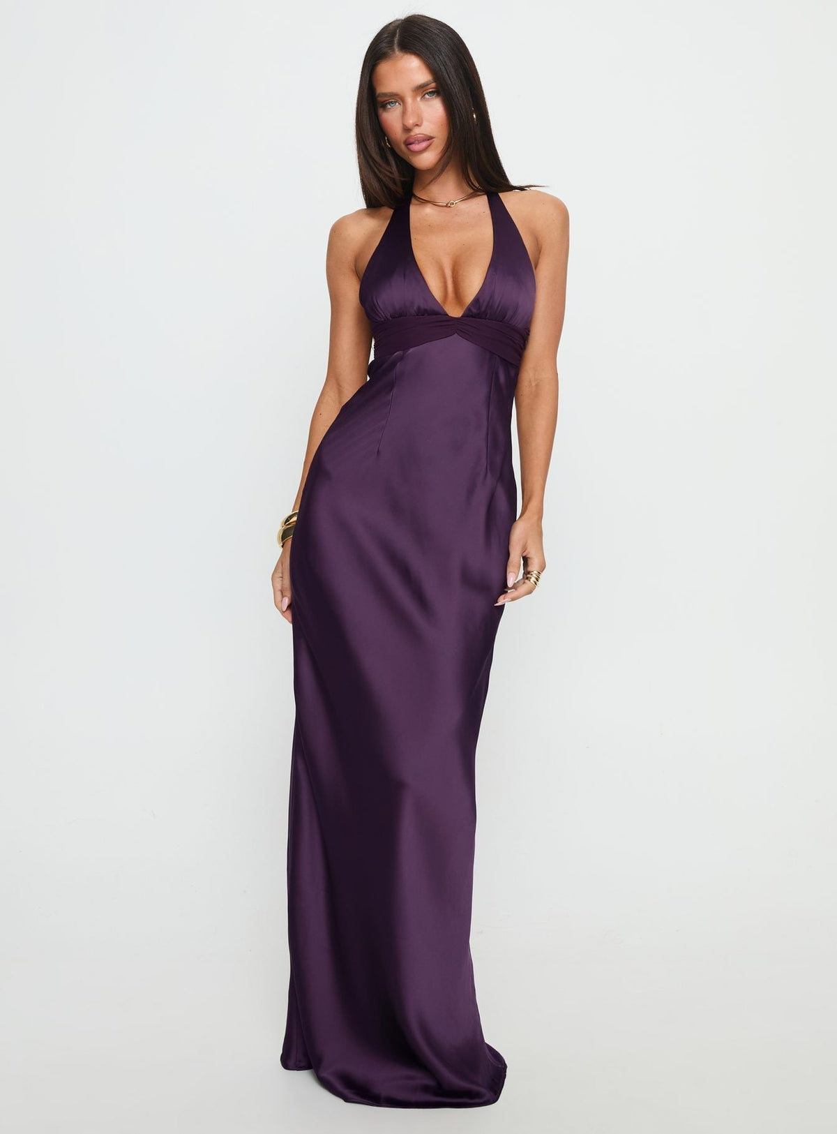 Noblessine Odyssa Halter Maxi Dress Purple