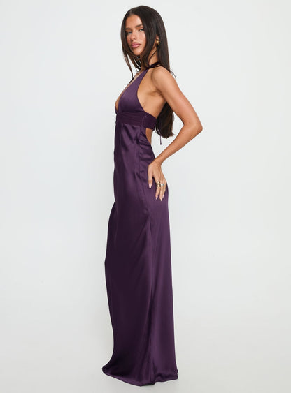 Noblessine Odyssa Halter Maxi Dress Purple