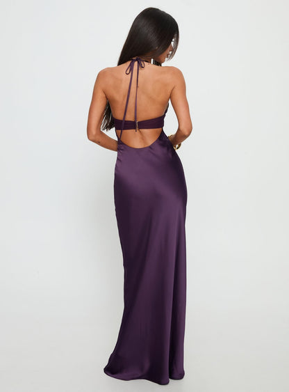Noblessine Odyssa Halter Maxi Dress Purple