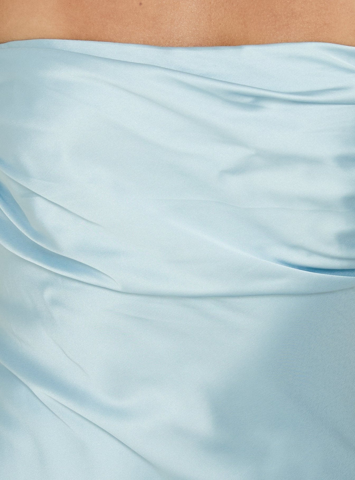 Noblessine Satin Off The Shoulder Mini Dress Blue