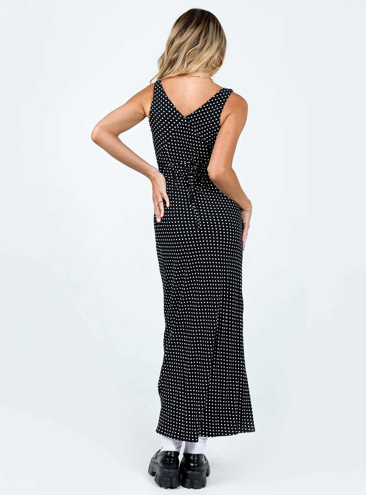 Noblessine Nellie Maxi Dress Black Polka Dot