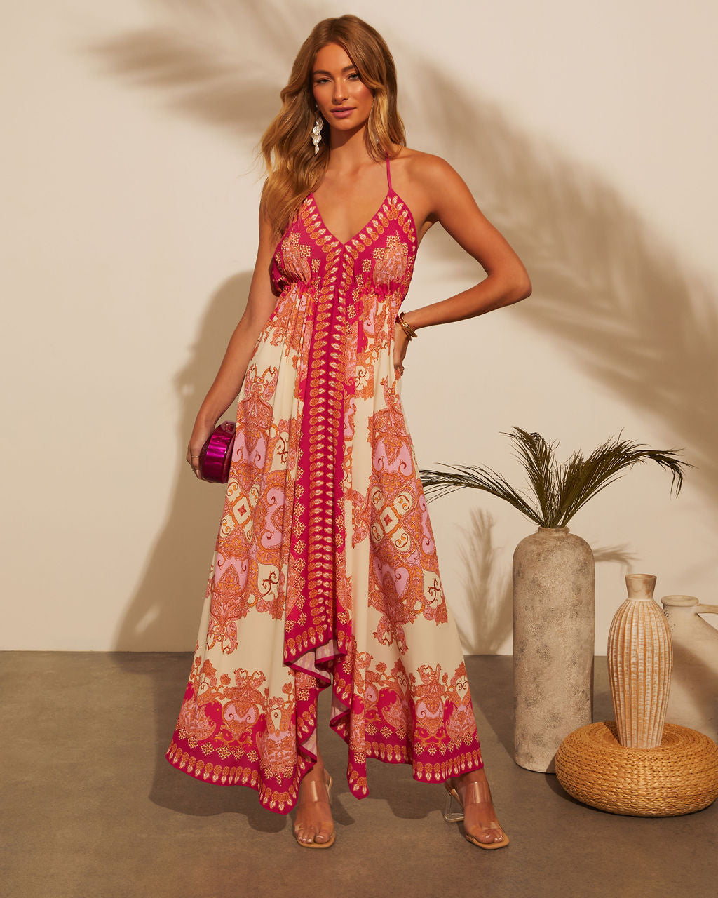 Noblessine Vineyard Border Print Maxi Dress