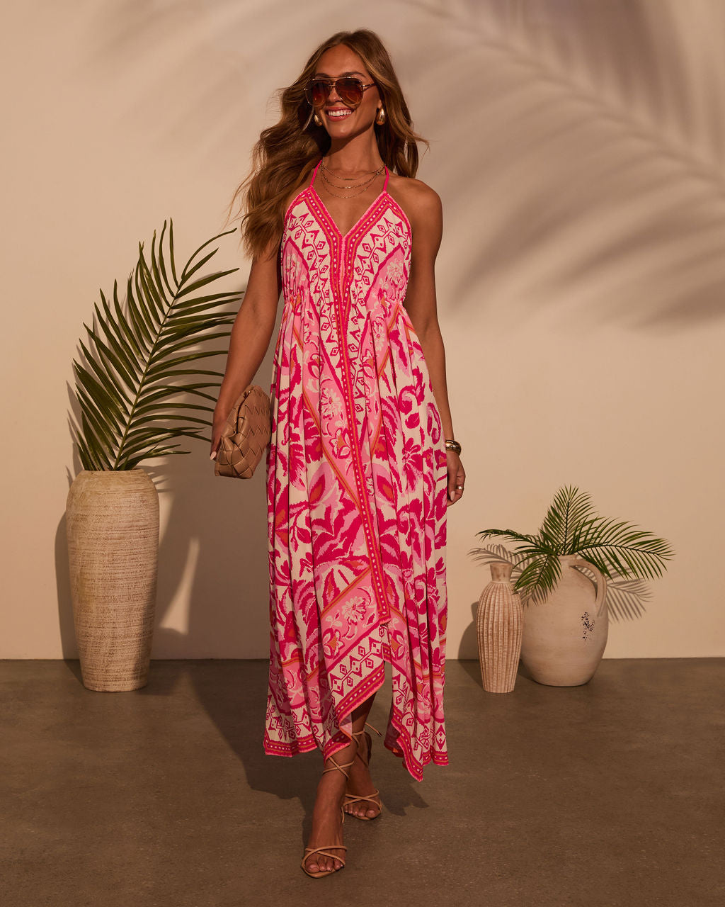 Noblessine Vineyard Border Print Maxi Dress