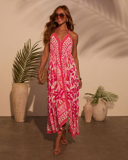 Noblessine Vineyard Border Print Maxi Dress