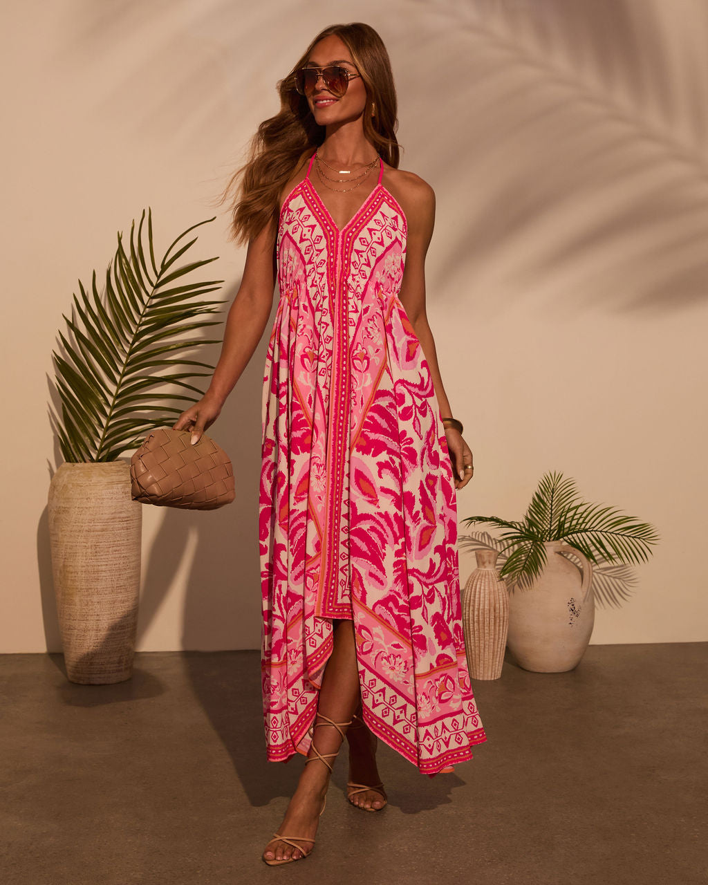Noblessine Vineyard Border Print Maxi Dress