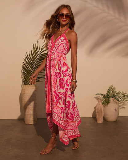 Noblessine Vineyard Border Print Maxi Dress