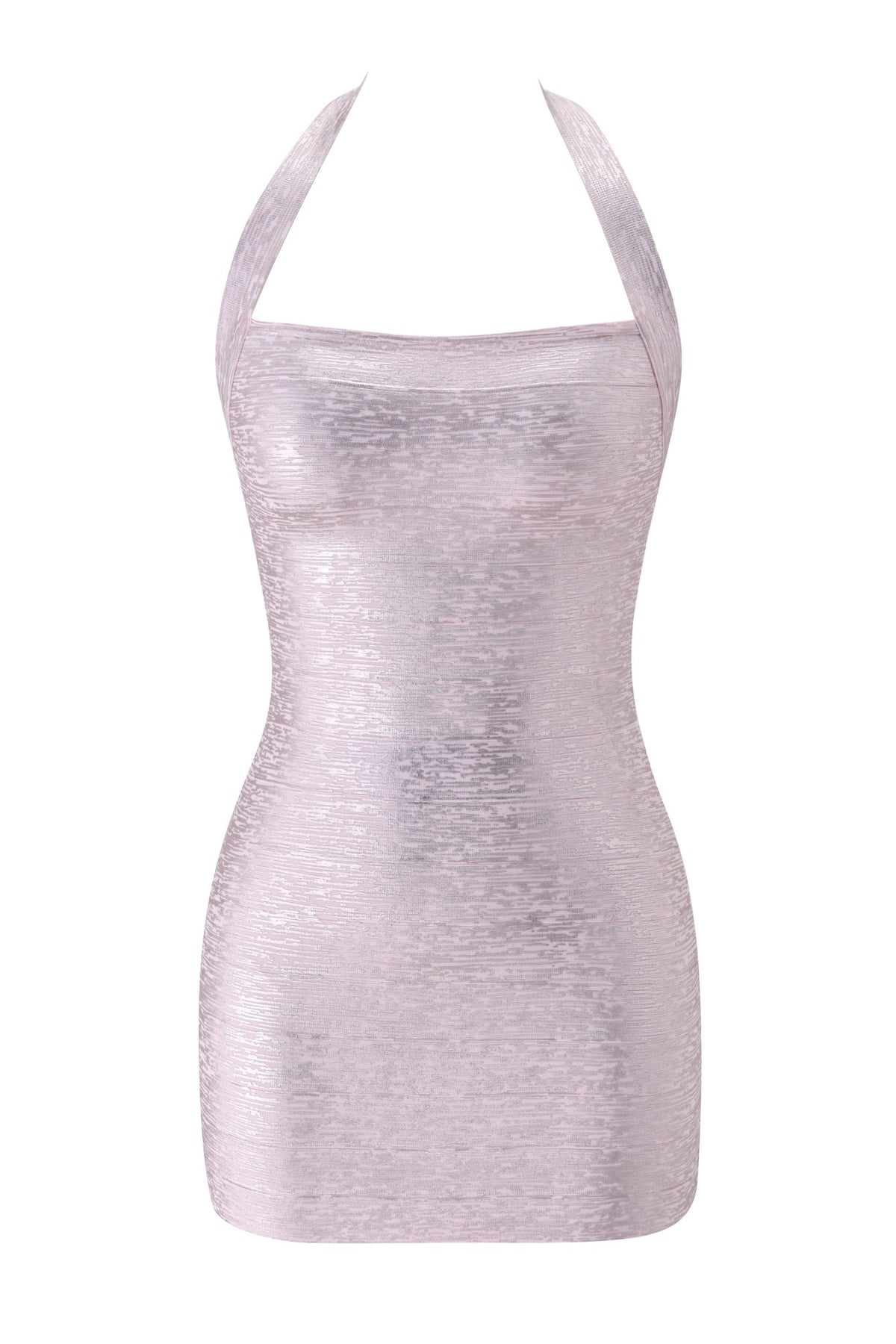 Noblessine AIDEN PLATINUM BANDAGE MINI DRESS - PINK PEARL