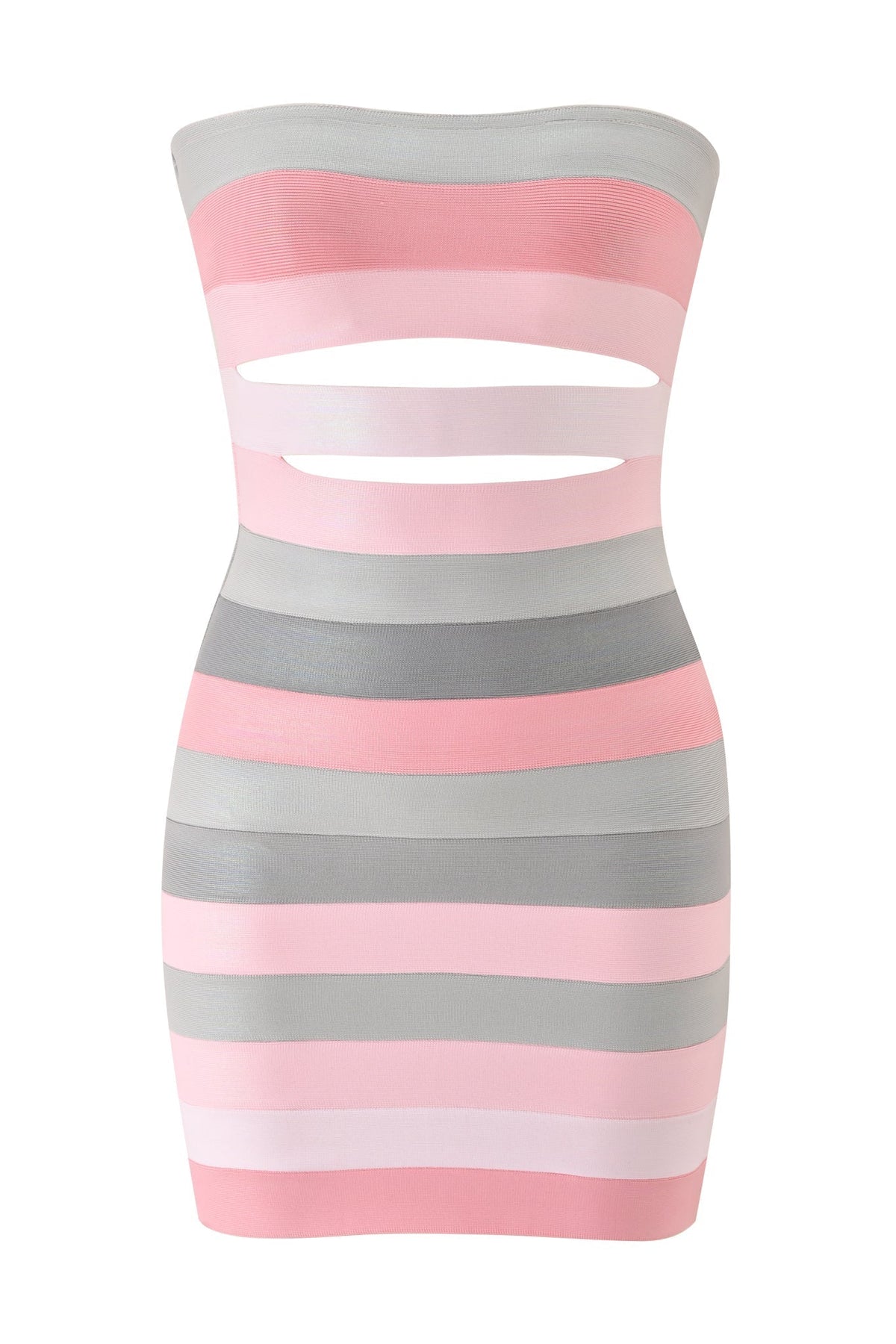 Noblessine ZUNA PLATINUM BANDAGE MINI DRESS - PINK