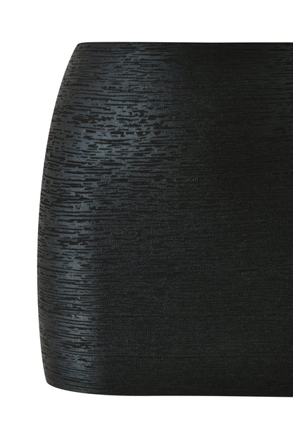 Noblessine AIDEN PLATINUM BANDAGE MINI SKIRT - BLACK