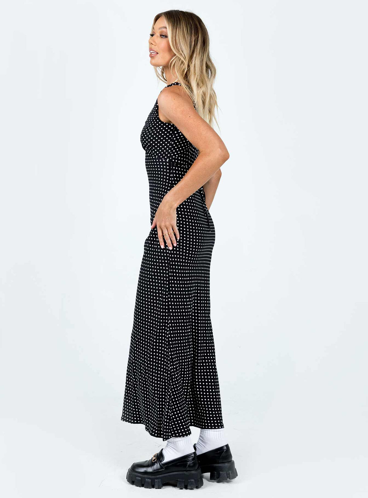 Noblessine Nellie Maxi Dress Black Polka Dot