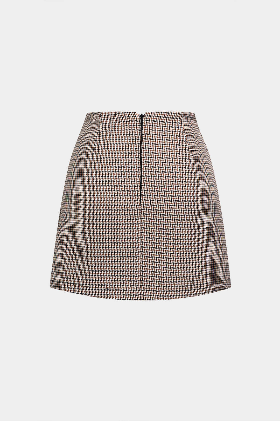 Noblessine Plaid Print Asymmetrical Pleated Mini Skirt