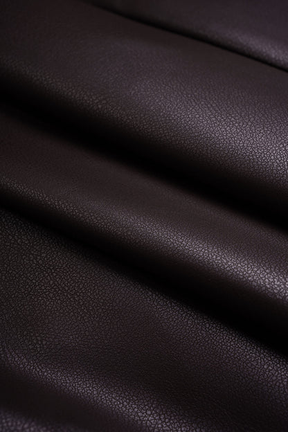Noblessine Faux Leather Round Neck Ruched Hem Sleeveless Mini Dress